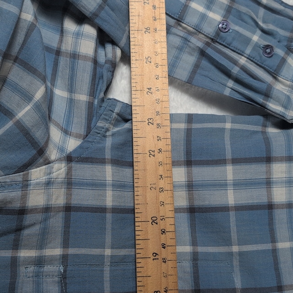 428-Nwot Treasure & Bond Light Blue Plaid Casual Shirt Oversized - Picture 4 of 7